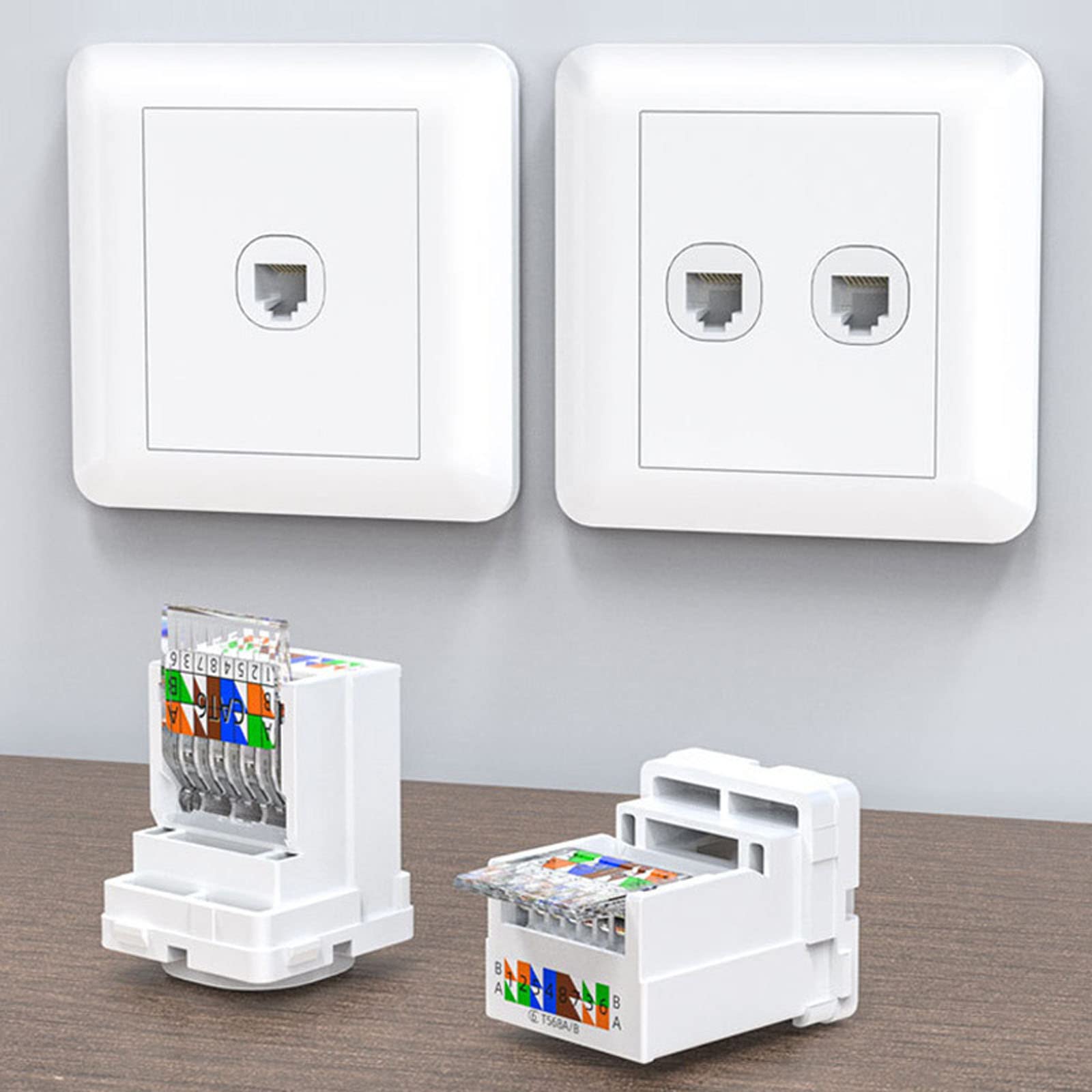 Amazon.co.jp: 1/2ポート RJ45ソケット CAT6 CAT5E インターネット LAN